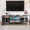TV-Lowboard aus MDF mit LED-Beleuchtung, 145x30x51 cm, Weiß/Beton Bild 5