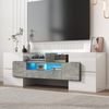 TV-Lowboard aus MDF mit LED-Beleuchtung, 145x30x51 cm, Weiß/Beton Bild 3