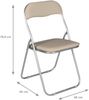 Dmora Set mit 2 Antenore-Klappstühlen, platzsparender Sessel, Gästestuhl, Besprechungssitz aus Kunstleder, 43 x 47 x 80 cm, Beige Bild 3