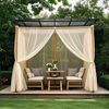 LMaxhome Outdoorvorhang Moskitonetz DIY Verstellbare Vorhang mit Stangentasche, insektenschutz (2 St), lichtstreuend, 6 Farben, 160 cm x 213/305 cm, für Terrasse & Pavillon Bild 2