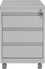 Rollcontainer, 3 Schübe, Farbe grau RAL 7035 pulverbeschichtet Bild 3