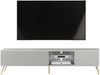 AX LIVING Lowboard TV Delvine 175 cm Weiß – mit goldfarbenen Füßen Bild 2