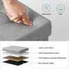 Sitzbank, 110 cm lang, Sitztruhe mit 120 L Stauraum, belastbar bis 300 kg, aus Leinen, hellgrau LSF77G Bild 5