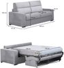 Dmora 2-Sitzer Schlafsofa Casabona, Schlafsofa fürs Wohnzimmer, gepolstert, abnehmbar, 100 % Made in Italy-Qualität, 180x95 h100 cm, Grau Bild 3