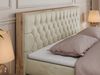 Boxspringbett AMORE KING, Doppelbett mit Multipocket-Matratze, Polsterbett mit Kopfstütze - 160 x 200 cm - Beige Velvet - H3 Bild 3