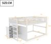 Merax Etagenbett Kinderbett Hochbett 140x200cm mit oberem Lattenrost und 4 Schubladen, Weiß Bild 4
