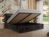 Polsterbett GOLD 5 CLASSIC 180 x 200 cm mit LED-Beleuchtung & Bettkasten, Doppelbett inkl. Lattenrost, Metall-Lift-System & Stauraum, Pocket Matratze - Dunkelgrau Plüsch - VIRE LUX Bild 3