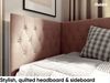 MEBLINI Kinderbett mit Bettkasten FILIPPO 3 80x200 Links – H3/Grau Samt Gepolstert Einzelbett mit Matratze - Polsterbett mit Stauraum - Bett mit Kopfteil – Stauraumbett Bild 3