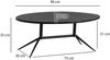 FineBuy Couchtisch 90x50x35 cm Mango Massivholz / Metall Schwarz Sofatisch Oval, Design Wohnzimmertisch mit natürlicher Holzmaserung, Kaffeetisch Wohnzimmer Modern Bild 3