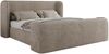 Polsterbett mit Lattenrost, Doppelbett für Schlafzimmer, Gepolstertes Kopfteil - EMORA CLASSIC DUO - 140 x 200 cm - Beige Struktur Bild 5