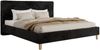 Design Polsterbett LUMARO CLASSIC 180 x 200 cm mit Lattenrost & 12cm hohen Füßen, Doppelbett mit Kopfteil, Konfigurierbar - Schwarz Plüsch Bild 4