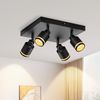 ZMH Deckenstrahler Modern Schwarz Deckenleuchte: 4 Flammig Schwenkbar Küchenlampe Eckig Deckenspots Metall Flurlampe GU10 Deckenlampe Strahler für Büro Schlafzimmer Esszimmer, Ohne Leuchtmittel Bild 5