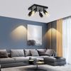 ZMH Deckenstrahler Modern Schwarz Deckenleuchte: 4 Flammig Schwenkbar Küchenlampe Eckig Deckenspots Metall Flurlampe GU10 Deckenlampe Strahler für Büro Schlafzimmer Esszimmer, Ohne Leuchtmittel Bild 3