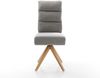 Drehstuhl Pela-Flex Strukturstoff Soft Grau Holzgestell kantig Natur 180° drehbar Taschenfederkern Bild 2