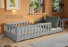 Kids Collective Kinderbett Bodenbett Bett mit Rausfallschutz & Lattenrost Montessori Bett Kinder (weitere Größen 80x160, 80x180, 90x190, 120x200, 140x200 cm), Jugendbett Einzelbett Aschgrau Kiefer 90x200 cm Bild 4