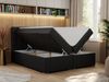 Boxspringbett, Doppelbett, Polsterbett mit Kopfstütze - CARMEN - 200x200cm - Schwarz Kunstleder - H3 Bild 2