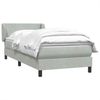 vidaXL Boxspringbett mit Matratze Hellgrau 80x210 cm Samt 3317337 Bild 4