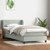 vidaXL Boxspringbett mit Matratze Hellgrau 80x210 cm Samt 3317337 Bild 3