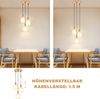 ZMH Pendelleuchte aus weißem Holz, Durchmesser 20 cm, E14, Vintage, 3-flammig, rund, für Esszimmer, Restaurant, Küche, Schlafzimmer, Büro Bild 5