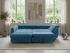 Ecksofa Schlafcouch Polsterecke L-Garnitur Bettkasten mit Ottomane links in Blau Bild 3