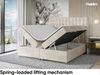 MEBLINI Boxspringbett ASTON 160x200 cm mit Bettkasten - H4/Creme Samt Polsterbett - Doppelbett mit Topper & Taschenfederkern-Matratze Bild 3