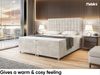 MEBLINI Boxspringbett ASTON 160x200 cm mit Bettkasten - H4/Creme Samt Polsterbett - Doppelbett mit Topper & Taschenfederkern-Matratze Bild 4