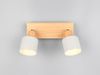 Deckenstrahler SHANTI Hellgrau mit Holz 2-flammig, Breite 30cm Bild 5