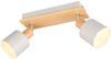 Deckenstrahler SHANTI Hellgrau mit Holz 2-flammig, Breite 30cm Bild 2