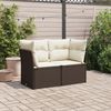 vidaXL Gartensofa mit Kissen 2-Sitzer Braun Poly Rattan 366217 Bild 3
