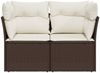 vidaXL Gartensofa mit Kissen 2-Sitzer Braun Poly Rattan 366217 Bild 4