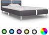 Einzelbettgestell Design für Erwachsene mit LED Grau Kunstleder 90x200 cm d3469e Bild 2