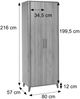 Hochschrank HWC-P42, Garderoben-/Kleiderschrank Kleideraufbewahrung Schrank 2 Türen 216x80x57cm ~ Wotan-Eiche-Optik Bild 3