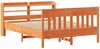 vidaXL Massivholzbett ohne Matratze Wachsbraun 160x200 Kiefernholz 3307001 Bild 3