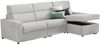 Dmora Sofa mit Halbinsel Vigonovo, Ecksofa für Wohnzimmer, gepolstert, abnehmbarer Bezug, 100 % Made in Italy-Qualität, 280x160 h100 cm, Hellgrau Bild 4