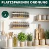 eluno Gewürzregale 2er Set mit Bambusboden, zur Wandmontage, aus Metall weiß Bild 2