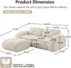 2-Sitzer Sofa 204×171×76 cm aus Chenille rahmenlos modular mit Hockern, weiß Bild 4