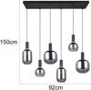 Pendelleuchte DIVA 6-flammig mit Glasschirmen Chrom bedampft, Breite 92cm Bild 4