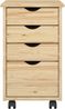 vidaXL Rollschrank Mit Rad Braun 34 x 39 x 56 cm Massives Kiefernholz 42032388 Bild 4