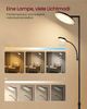 VASAGLE LED-Stehlampe höhenverstellbar, Standleuchte mit Leselampe, Timer, Schlafzimmer, Büro, Fernbedienung, schwarz Bild 4