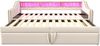 Polsterbett Ausziehbett 90/180x200 cm mit Lattenrost, USB, LED und Ablagefächern, Beige, ohne Matratze Bild 4