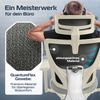 CLOUVOU MasterSeat, ergonomischer Bürostuhl, höhenverstellbare Rückenlehne mit thermoregulativem Bezug, 4D-Armlehnen, 3D-Kopfstütze, Creme-weiß Bild 4
