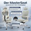 CLOUVOU MasterSeat, ergonomischer Bürostuhl, höhenverstellbare Rückenlehne mit thermoregulativem Bezug, 4D-Armlehnen, 3D-Kopfstütze, Creme-weiß Bild 2
