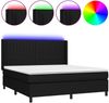 vidaXL Boxspringbett mit Matratze & LED Schwarz 180x200 cm Stoff 3138495 Bild 2