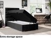 MEBLINI Boxspringbett KARIM 100x200 cm mit Bettkasten - H3/Schwarz Samt Gepolstert Einzelbett mit Topper & Taschenfederkern-Matratze - 100x200 Links Bild 5