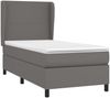 vidaXL Boxspringbett mit Matratze Grau 90x190 cm Kunstleder 3128887 Bild 3