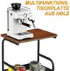 oyajia Rollwagen Küchenwagen mit 2 Ablagekörben und Holzplatte, Couchtisch C Form, (1 St), Multifunktionaler Beistelltisch für Küche, Wohnzimmer oder Büro Bild 4