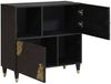 vidaXL Sideboard mit Regal Schwarz 80 x 33 x 75 cm Massivholz Mango 4018835 Bild 2