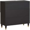 vidaXL Sideboard mit Regal Schwarz 80 x 33 x 75 cm Massivholz Mango 4018835 Bild 5