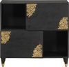 vidaXL Sideboard mit Regal Schwarz 80 x 33 x 75 cm Massivholz Mango 4018835 Bild 3