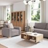 vidaXL Sofa 3 pcs Taupe 220 x 80 x 84 cm Leinenmischgewebe 3324615 Bild 3